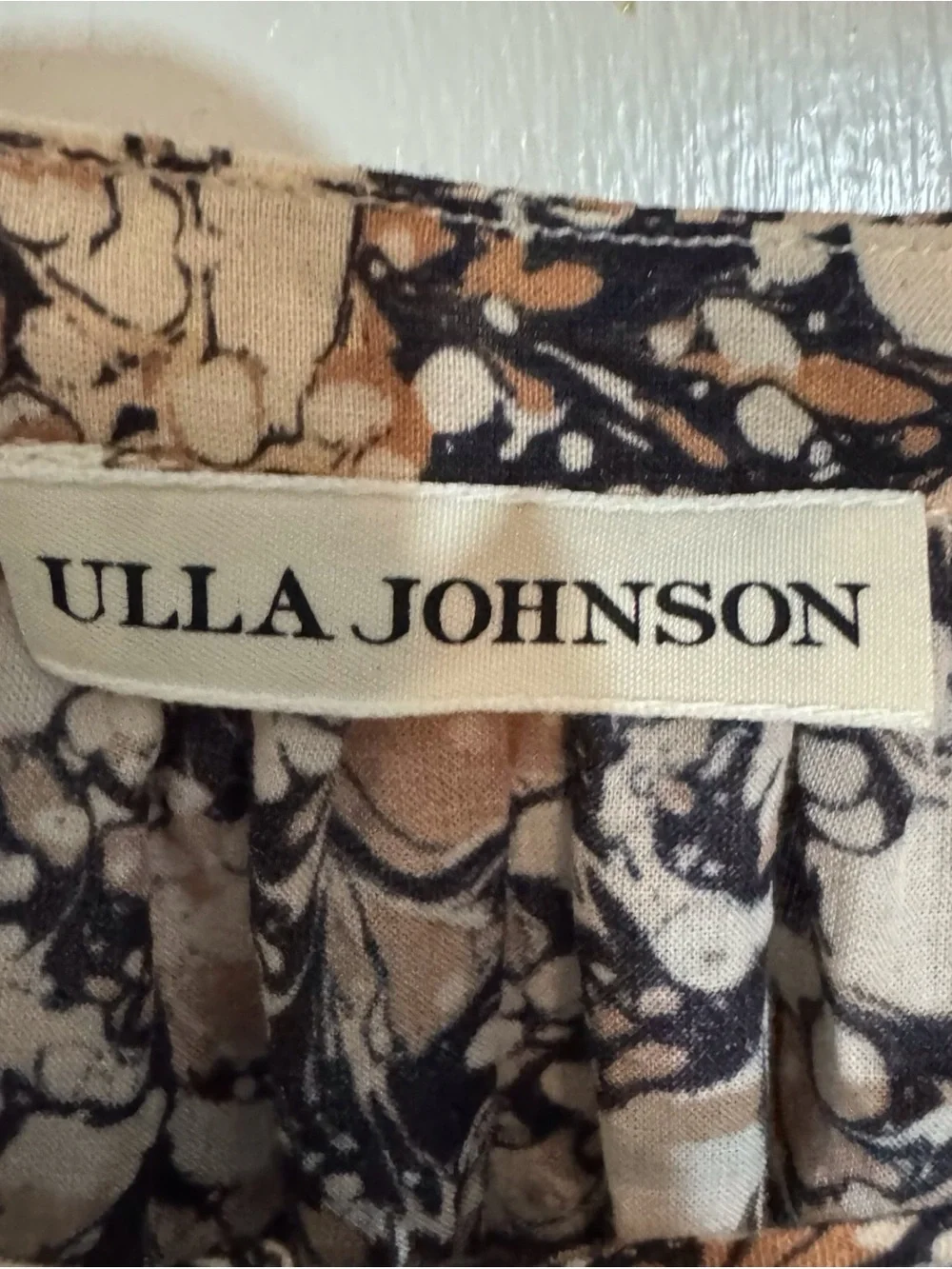 Ulla Johnson Size 0 Floral Marble Print Aiko Blouse Top Boho Cottagecore Western